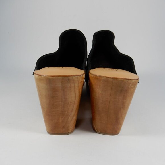 Beek Woodpecker Clogs Mules Size 10 Studded Wood Platform Black Leather NEW $320 - Picture 7 of 16